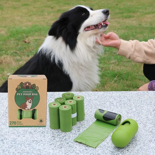 Dog Poop Bags 270 Ct Biodegradable Leakproof Pet Waste Bags Strong Durable Green