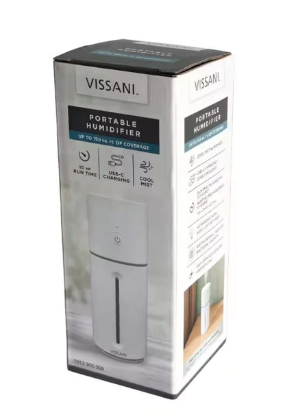 Portable Humidifier 10oz USB-C Rechargeable w/ LED Accent Light - Vissani -New